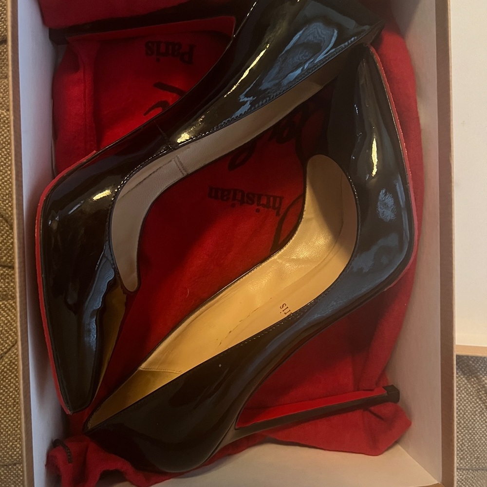 Christian Louboutin Black and Red Stiletto Heels - Picture 8 of 9